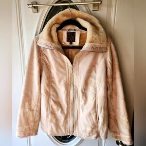 FUDA Faux Suede w/ Faux Fur Lining Floral Print Women Size Medium